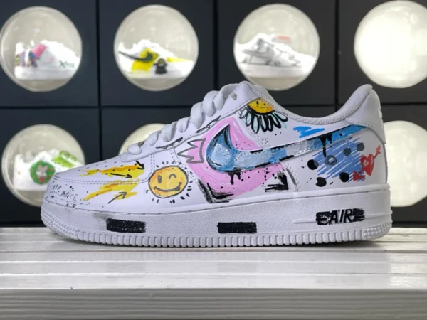 Virgo Inspired Pink Graffiti Swoosh Custom Air Force 1