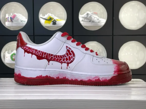 Year Of The Snake Red Scale Splatter Custom Air Force 1 - Image 3