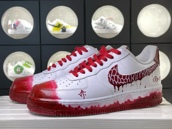 Year Of The Snake Red Scale Splatter Custom Air Force 1 - Image 5