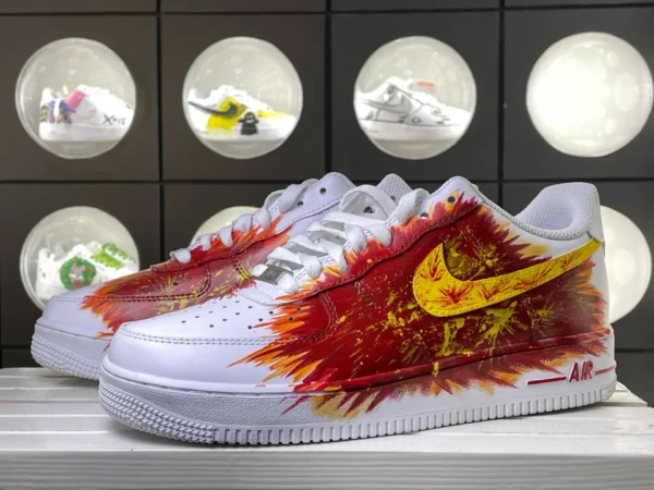 Red Maple Leaf Autumn Fireworks Custom Air Force 1 - Image 5