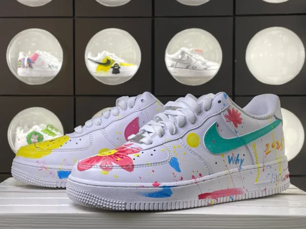 Colorful Flower Graffiti Why 2025 Custom Air Force 1 - Image 5