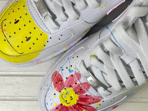 Colorful Flower Graffiti Why 2025 Custom Air Force 1 - Image 6