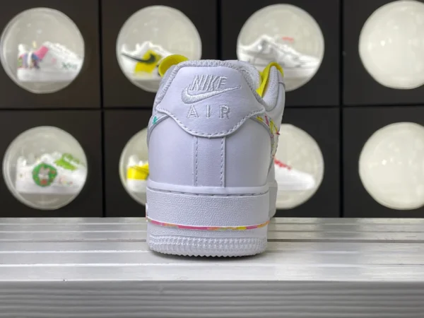 Colorful Splatter Graffiti Yellow Laces Custom Air Force 1 - Image 2
