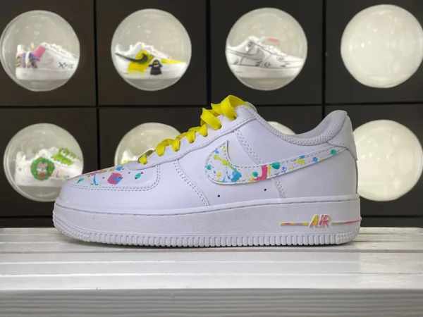 Colorful Splatter Graffiti Yellow Laces Custom Air Force 1