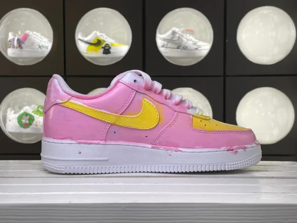 Pink Yellow Gradient Spring Romance Custom Air Force 1 - Image 3