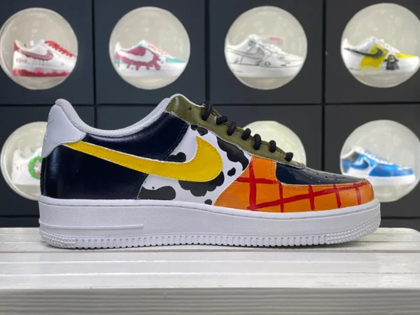 Split Fantasy Mismatched Multi-Color Cow Print DIY Custom Air Force 1 - Image 3