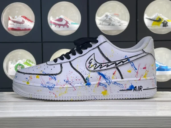 Graffiti Burst Multi-Color Splatter Paint DIY Custom Air Force 1