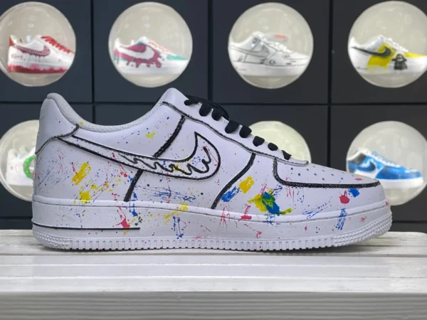 Graffiti Burst Multi-Color Splatter Paint DIY Custom Air Force 1 - Image 3