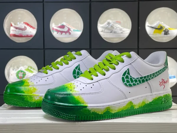 Verdant Totem Gradient Green DIY Sneakers Custom Air Force 1 - Image 5