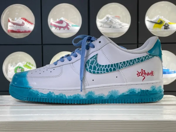 Ocean Fade Gradient Green & Blue Wave DIY Custom Air Force 1