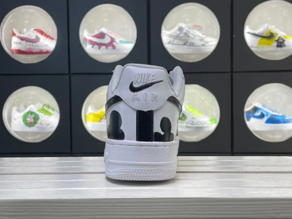 Dairy Spots Black & White Cow Print DIY Custom Air Force 1 - Image 2