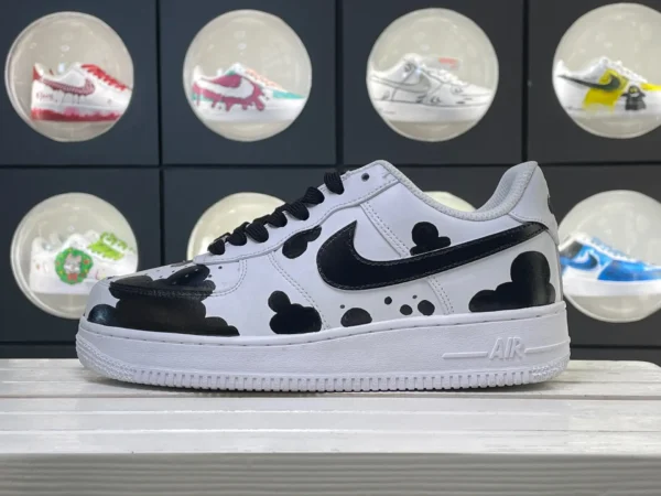 Dairy Spots Black & White Cow Print DIY Custom Air Force 1