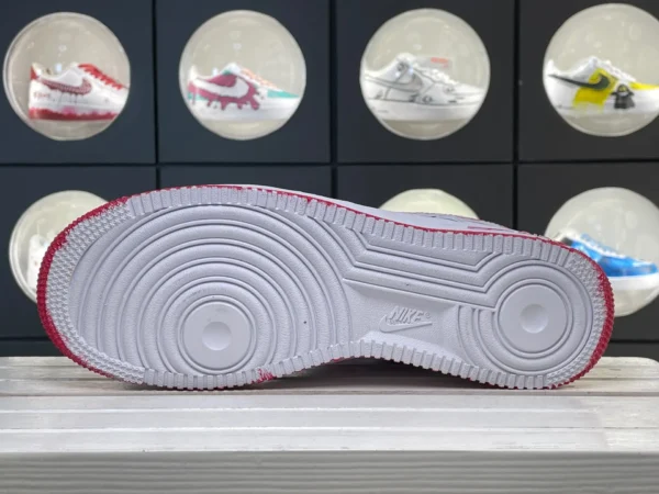Pink Viper Red & White Snake Pattern DIY Custom Air Force 1 - Image 4