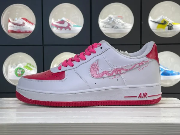 Pink Viper Red & White Snake Pattern DIY Custom Air Force 1