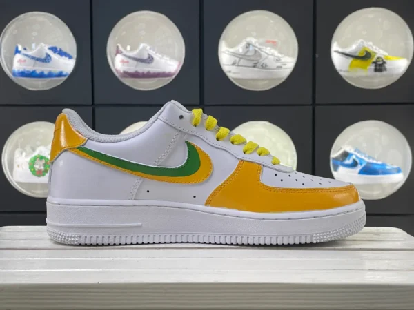 Yellow White Green Accent Flowing Graffiti Custom Air Force 1 - Image 3