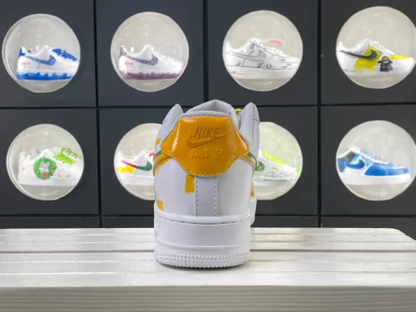 Yellow White Green Accent Flowing Graffiti Custom Air Force 1 - Image 2