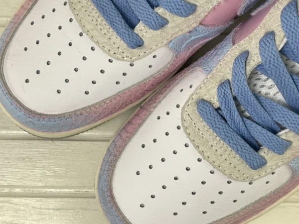 Pink Blue Snake Pattern Graffiti Custom Air Force 1 - Image 6
