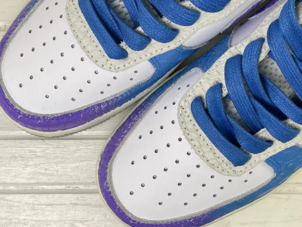 Blue Purple Gradient Snake Pattern Custom Air Force 1 - Image 6