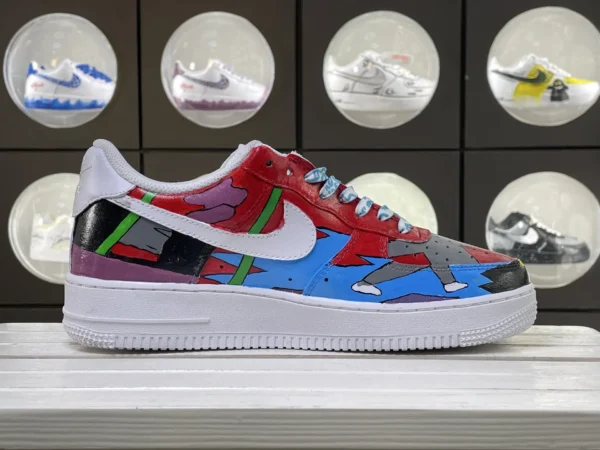 Colorful Street Art Graffiti Detailed Laces Custom Air Force 1 - Image 3