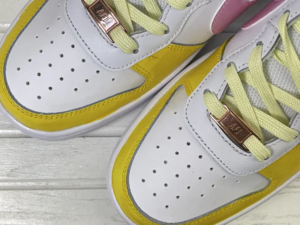 Cute Chicken Pattern Yellow Pink Blue Custom Air Force 1 - Image 6