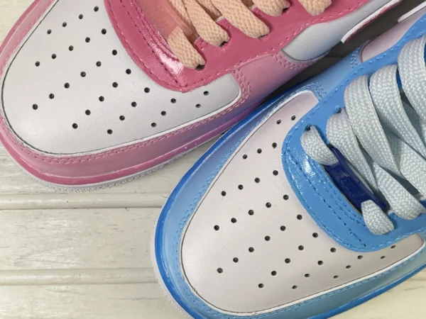 Pink Blue Sweet Bear Note Pattern Custom Air Force 1 - Image 6