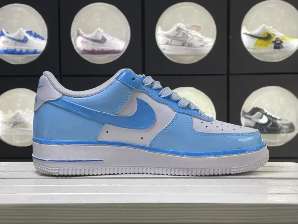 Pink Blue Sweet Bear Note Pattern Custom Air Force 1 - Image 3