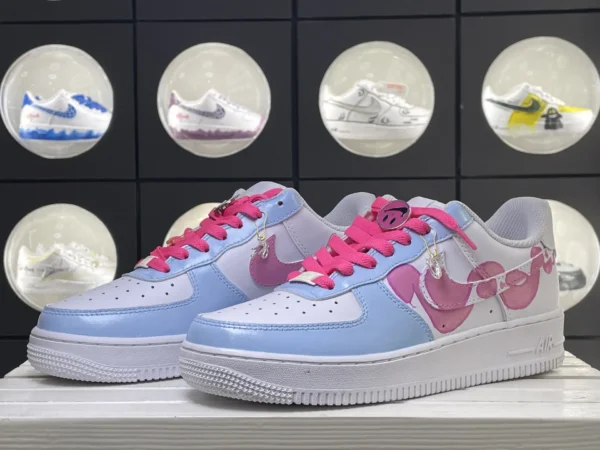 Light Blue Pink Heart Rose Lace Pendant Custom Air Force 1 - Image 5