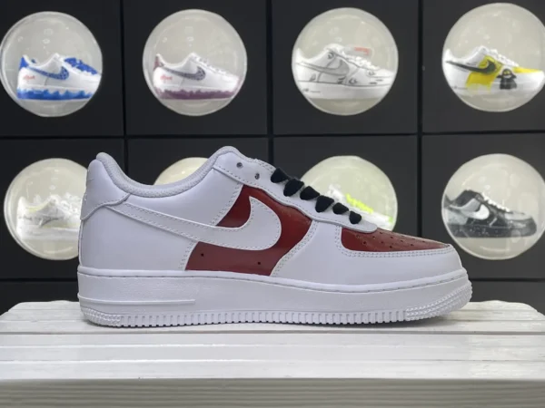 White Red Splatter Ink Metal Fastener Custom Air Force 1 - Image 3