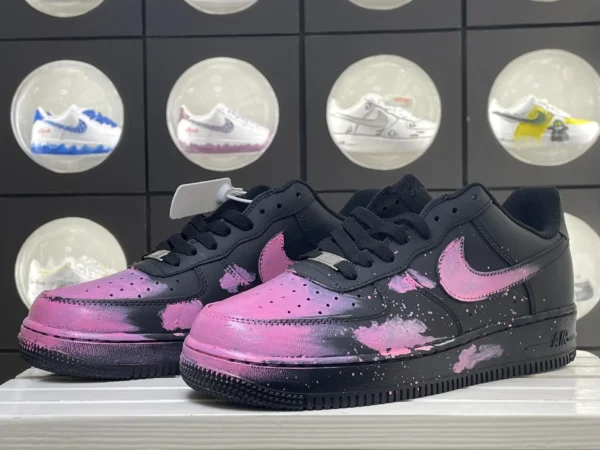 Sweet Cool Black Pink Toe Splatter Custom Air Force 1 - Image 5