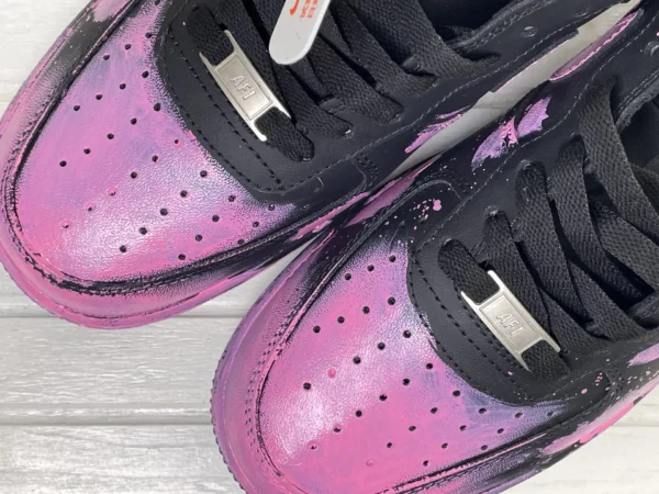 Sweet Cool Black Pink Toe Splatter Custom Air Force 1 - Image 6