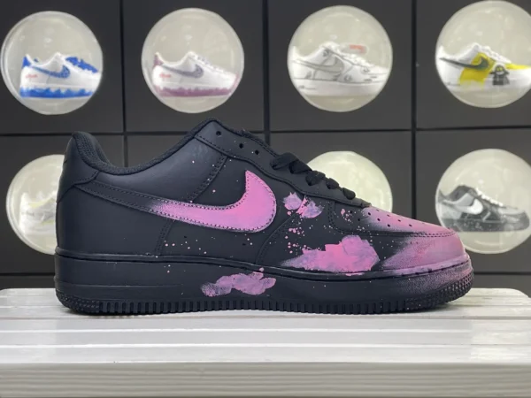 Sweet Cool Black Pink Toe Splatter Custom Air Force 1 - Image 3