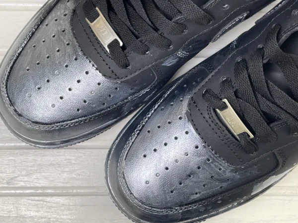 Dark Black Silver White Future Tech Splatter Custom Air Force 1 - Image 6