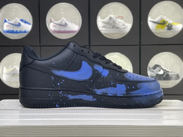 Black Dreamy Blue Star River Splatter Custom Air Force 1 - Image 3