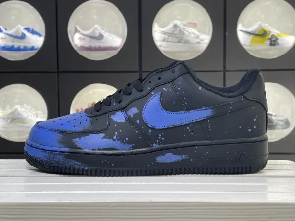 Black Dreamy Blue Star River Splatter Custom Air Force 1