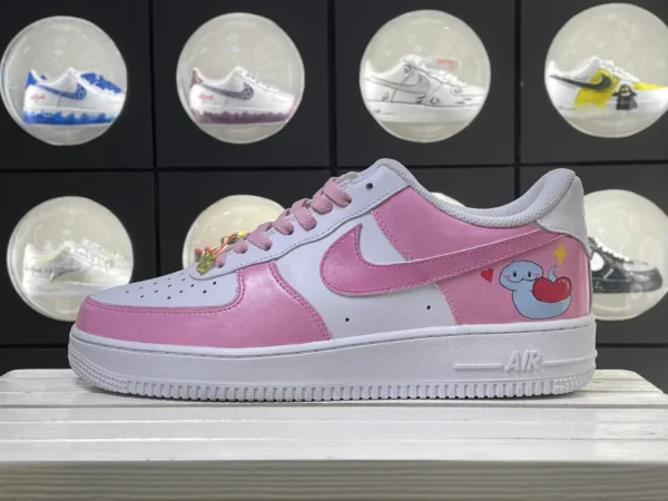 Sweet Pink White Pearl Jade Pendant Cartoon Custom Air Force 1