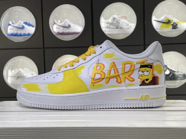 Simpsons Bart BAR Yellow Graffiti Custom Air Force 1