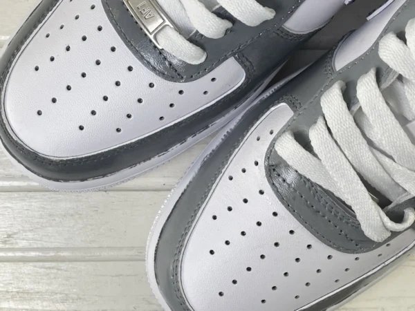 Gray White Purple Swoosh Iridescent Line Custom Air Force 1 - Image 6
