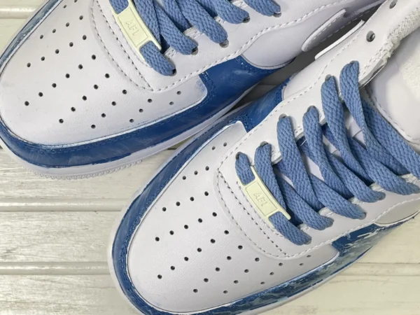 Blue White Wave Anchor Ocean Theme Custom Air Force 1 - Image 6