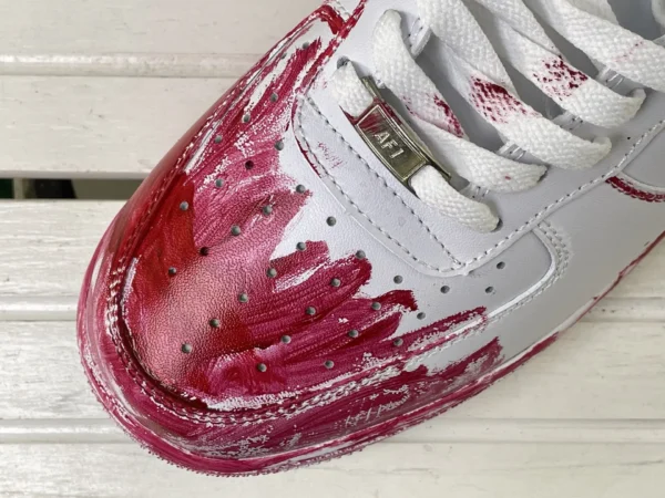 White Red Graffiti Bold Attitude Custom Air Force 1 - Image 6
