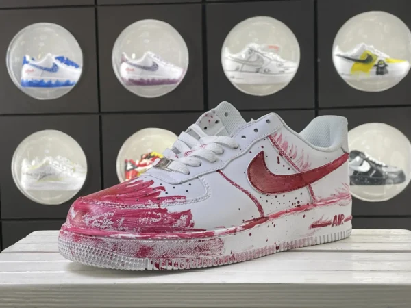 White Red Graffiti Bold Attitude Custom Air Force 1 - Image 5