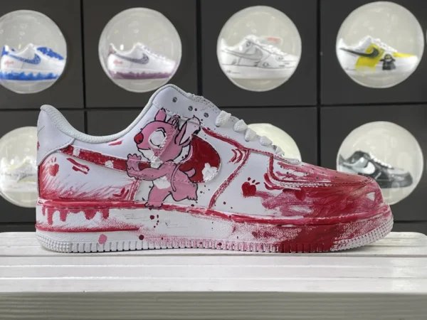 White Red Graffiti Bold Attitude Custom Air Force 1 - Image 3