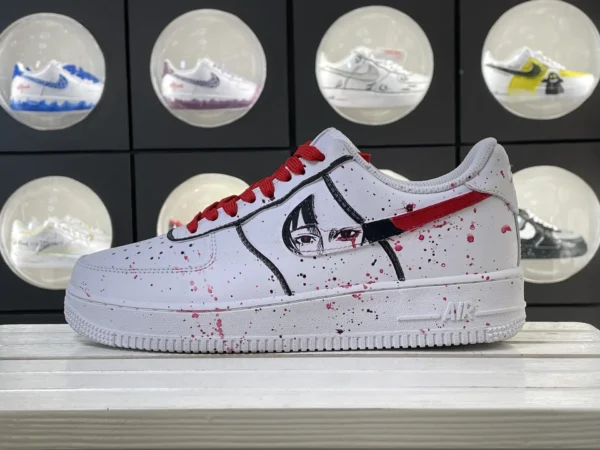 Anime Eyes Ink Splatter Red Black Custom Air Force 1