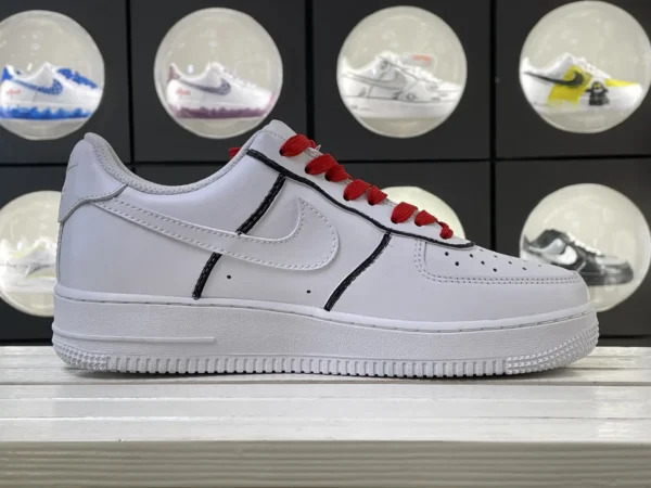 Anime Eyes Ink Splatter Red Black Custom Air Force 1 - Image 3