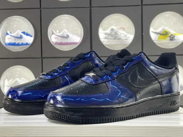 Lightning Stripe Black Blue Custom Air Force 1 - Image 5