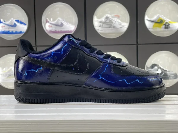 Lightning Stripe Black Blue Custom Air Force 1 - Image 3