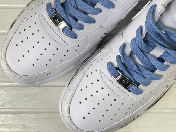 Chinese Style Ink Flower Splash White Blue Custom Air Force 1 - Image 6