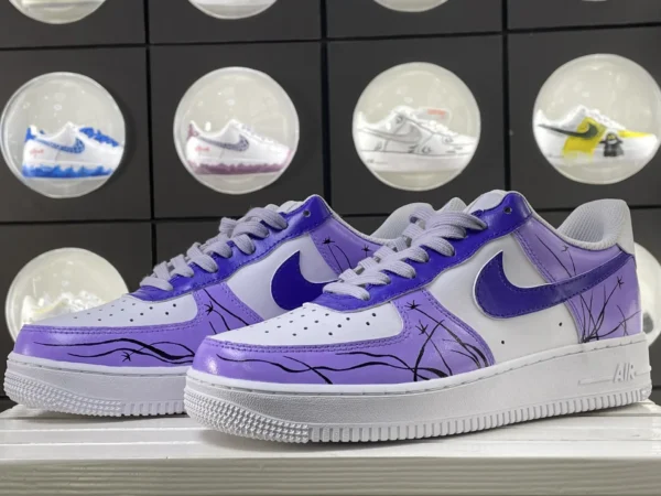Dreamy Purple Star Lines Custom Air Force 1 - Image 5