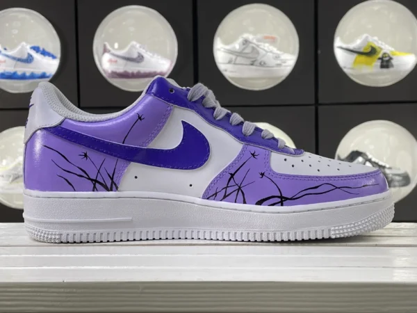 Dreamy Purple Star Lines Custom Air Force 1 - Image 3