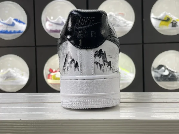 Ink Graffiti Splash Lines Black White Custom Air Force 1 - Image 2