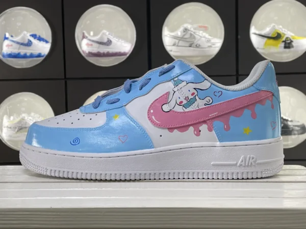 Sweet Cute Dog Pink Melt Blue White Custom Air Force 1